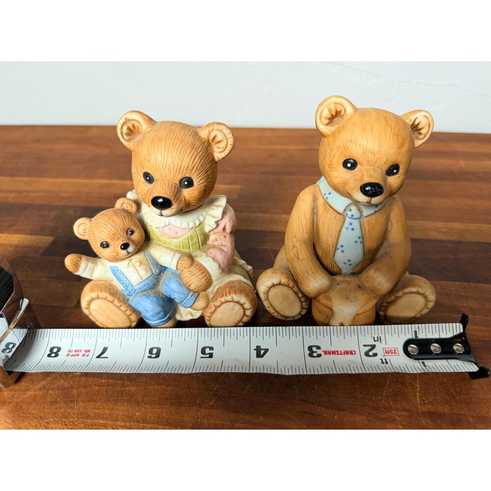 Vintage HOMCO Teddy Bear Figurines Set: Mama Bear, Honey Pot (Pair) - Picture 9 of 9
